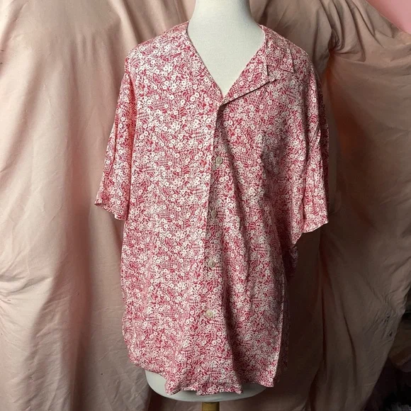Goodfellow & Co Pink Floral Button Down Shirt - Picture 1 of 5
